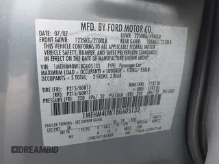 2008 Mercury Sable with VIN 1MEHM40W18G605133, listed as a IAAI auction lot 41539069 with 127,321 mi miles. Bid and sale history available at carsss.com. Image 9.
