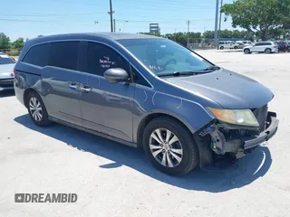 2014 Honda Odyssey EX-L z VIN 5FNRL5H69EB095297, wystawiony jako IAAI lot #42299438 z przebiegiem 126 841 mil mil oraz . Historia ofert i sprzedaży dostępna na DreamBid. Obrazek 1.