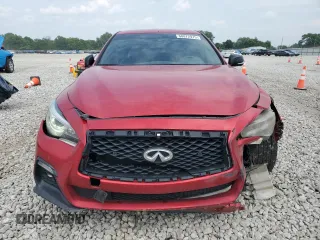 2020 Infiniti Q50 Red Sport 400 with VIN JN1FV7AR7LM660876, listed as a Copart auction lot 60872975 with 62,668 mi miles and Salvage title. Bid and sale history available at DreamBid. Image 5.