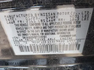 2023 Nissan Sentra SR with VIN 3N1AB8DV8PY229161, listed as a IAAI auction lot 41914100 with 14,948 mi miles and . Bid and sale history available at DreamBid. Image 9.