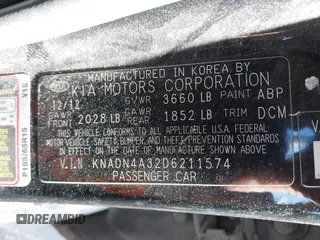 2013 Kia Rio SX with VIN KNADN4A32D6211574, listed as a IAAI auction lot 41671851 with 224,203 mi miles. Bid and sale history available at carsss.com. Image 9.