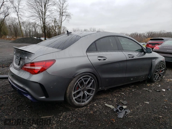 2018 Mercedes-Benz CLA with VIN WDDSJ5CB7JN609659, listed as a Copart auction lot 83111304 with 43,567 mi miles and Salvage Title. Bid and sale history available at carsss.com. Image 3.