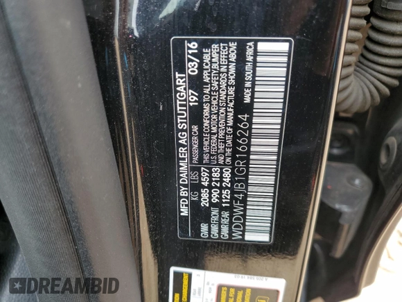 2016 Mercedes-Benz C 300 with VIN WDDWF4JB1GR166264, listed as a Copart auction lot 57411775 with 72,401 mi miles and Salvage title. Bid and sale history available at DreamBid. Image 13.