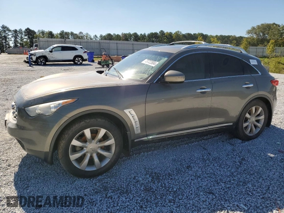 2010 Infiniti FX35 with VIN JN8AS1MW7AM852623, listed as a Copart auction lot 73722804 with 0 mi miles and Salvage Title. Bid and sale history available at carsss.com. Image 1.