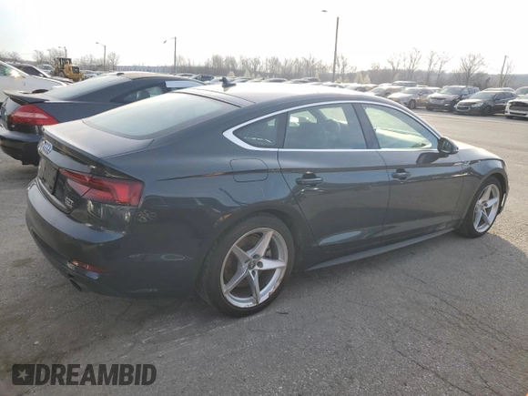 2018 Audi A5 Sportback Premium Plus with VIN WAUENCF59JA052750, listed as a Copart auction lot 46313864 with 70,286 mi miles. Bid and sale history available at carsss.com. Image 3.