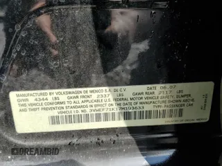 2007 Volkswagen Jetta Wolfsburg Edition с VIN 3VWEF71K17M193633, выставлен на аукционе Copart как лот 55844575 с пробегом 156 328 миль миль и Списание • Salvage title. История ставок и продаж доступна на DreamBid. Изображение 12.