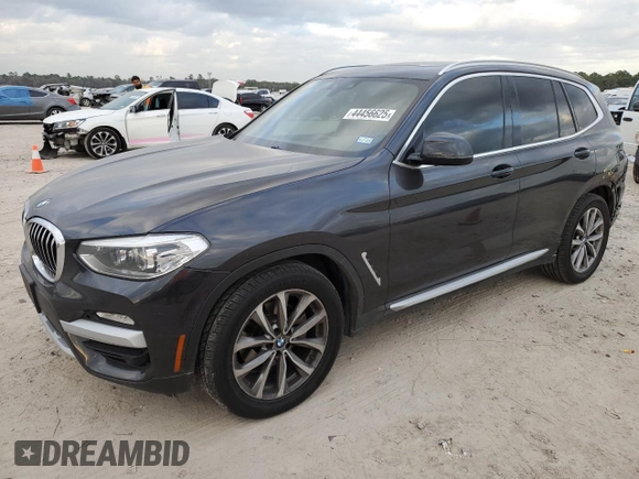 2019 BMW X3 sDrive30i with VIN 5UXTR7C58KLF29363, listed as a Copart auction lot 44456625 with 97,346 mi miles and Salvage Title. Bid and sale history available at carsss.com. Image 1.