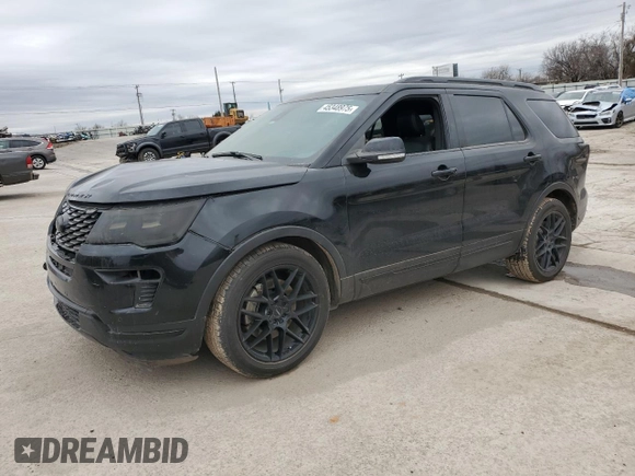 2018 Ford Explorer Sport with VIN 1FM5K8GT3JGB42670, listed as a Copart auction lot 45348975 with 165,119 mi miles and Salvage title. Bid and sale history available at DreamBid. Image 1.