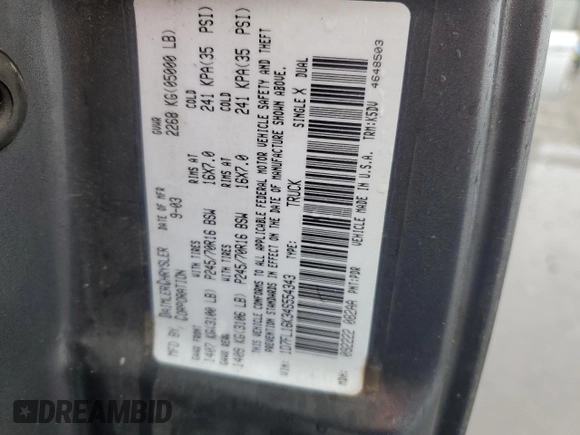 2004 Dodge Dakota with VIN 1D7FL16K34S554343, listed as a Copart auction lot 84607944 with 352,061 mi miles and Salvage Title. Bid and sale history available at carsss.com. Image 14.