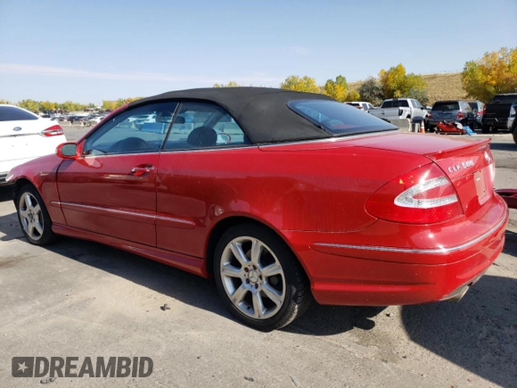 2005 Mercedes-Benz CLK 500 with VIN WDBTK75J55F163229, listed as a Copart auction lot 76276354 with 76,829 mi miles and Salvage Title. Bid and sale history available at DreamBid. Image 2.