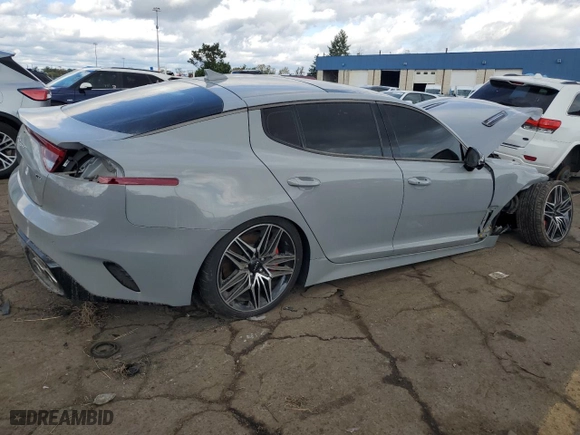 2023 Kia Stinger GT2 with VIN KNAE55LC1P6134059, listed as a Copart auction lot 72999604 with 36,679 mi miles and Salvage Title. Bid and sale history available at carsss.com. Image 3.