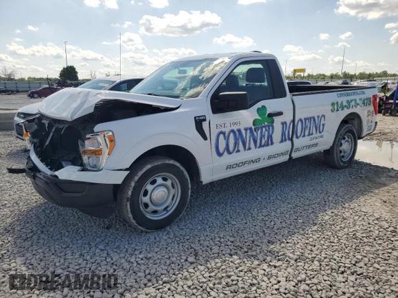 2021 Ford F-150 XL with VIN 1FTMF1CB2MKD60531, listed as a Copart auction lot 61488015 with 97,908 mi miles and Salvage title. Bid and sale history available at DreamBid. Image 1.