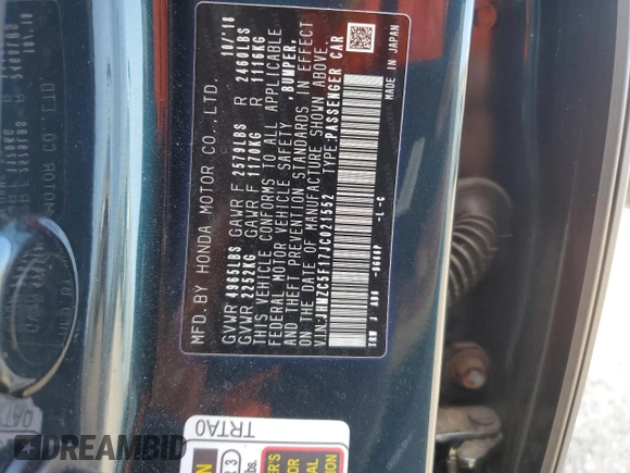 2018 Honda Clarity Plug-In Hybrid with VIN JHMZC5F17JC021552, listed as a Copart auction lot 78898764 with 93,209 mi miles and Salvage Title. Bid and sale history available at carsss.com. Image 12.