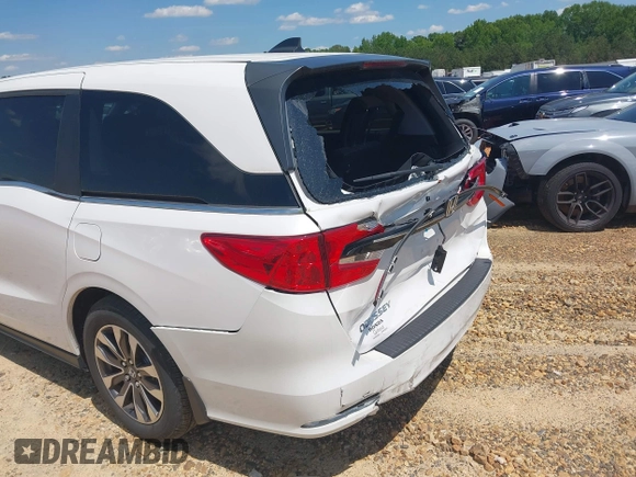 2024 Honda Odyssey EX-L with VIN 5FNRL6H6XRB070789, listed as a IAAI auction lot 41333384 with 6,553 mi miles and . Bid and sale history available at DreamBid. Image 6.