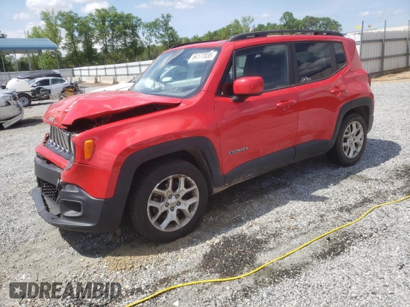 2018 Jeep Renegade Latitude z VIN ZACCJABB0JPG71260, wystawiony jako Copart lot #54177035 z przebiegiem 106 040 mil mil oraz Szkoda całkowita • Salvage title. Historia ofert i sprzedaży dostępna na DreamBid. Obrazek 1.