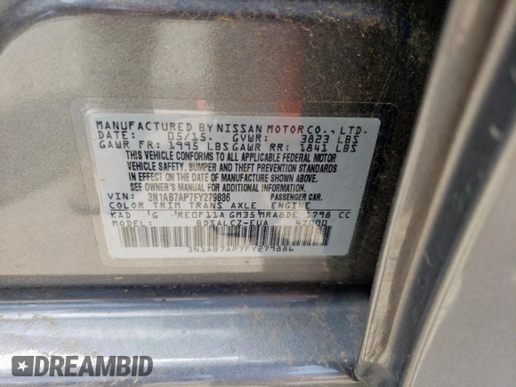 2015 Nissan Sentra SV with VIN 3N1AB7AP7FY279886, listed as a Copart auction lot 52129355 with 131,488 mi miles and Clean Title. Bid and sale history available at carsss.com. Image 12.