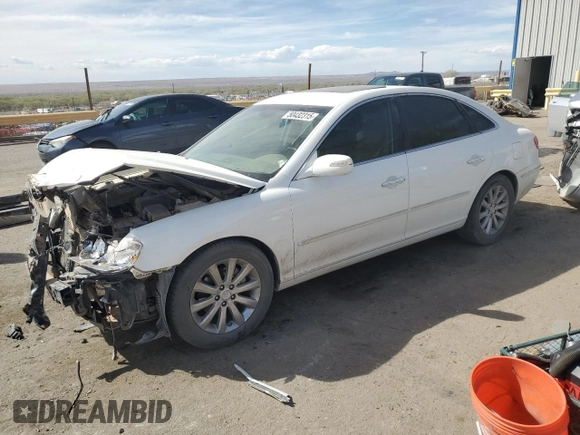 2009 Hyundai Azera Limited with VIN KMHFC46F29A357686, listed as a Copart auction lot 50432315 with 48,602 mi miles and Salvage Title. Bid and sale history available at DreamBid. Image 1.