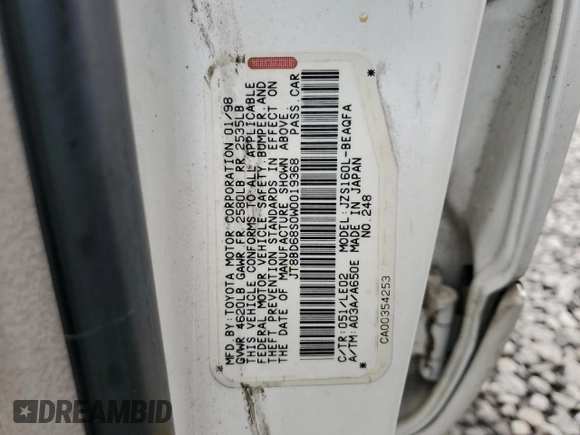1998 Lexus GS 300 z VIN JT8BD68S0W0019368, wystawiony jako Copart lot #47135265 z przebiegiem Nie podano mil oraz Nie do naprawy • Non repairable. Historia ofert i sprzedaży dostępna na DreamBid. Obrazek 12.
