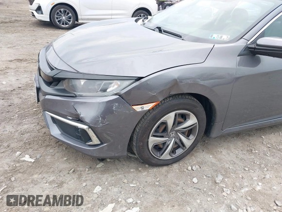 2019 Honda Civic Sedan LX with VIN 2HGFC2F66KH595946, listed as a IAAI auction lot 42017066 with 37,634 mi miles. Bid and sale history available at carsss.com. Image 6.