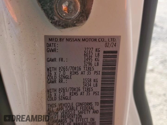 2024 Nissan Frontier S с VIN 1N6ED1CL2RN641864, выставлен на аукционе Copart как лот 62175075 с пробегом 14 735 миль миль и Списание • Salvage title. История ставок и продаж доступна на DreamBid. Изображение 12.