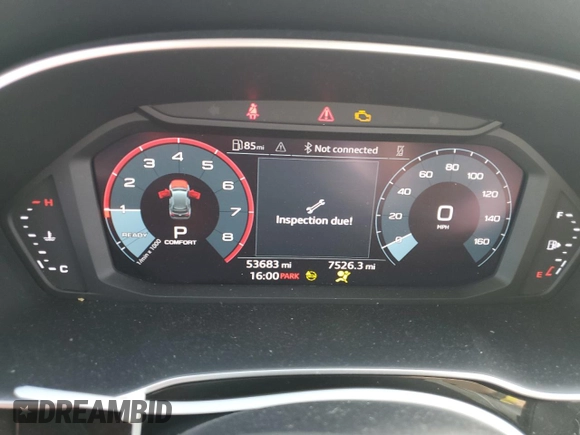 2023 Audi Q3 S line Premium with VIN WA1DECF38P1040315, listed as a Copart auction lot 48264235 with 53,683 mi miles and Salvage title. Bid and sale history available at DreamBid. Image 9.