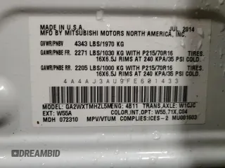 2015 Mitsubishi Outlander Sport SE z VIN 4A4AJ3AU9FE601433, wystawiony jako Copart lot #86500284 z przebiegiem 133 940 mil mil oraz Szkoda całkowita • Salvage title. Historia ofert i sprzedaży dostępna na DreamBid. Obrazek 13.
