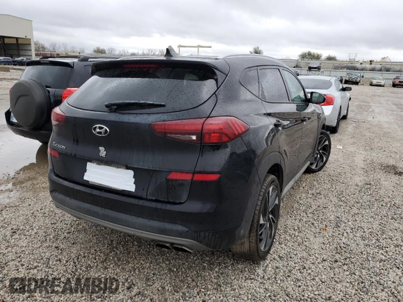 2019 Hyundai Tucson Sport with VIN KM8J33AL1KU063539, listed as a Copart auction lot 81224894 with 134,754 mi miles and Salvage Title. Bid and sale history available at carsss.com. Image 3.