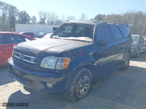 2003 Toyota Sequoia Limited with VIN 5TDBT48AX3S199046, listed as a IAAI auction lot 41853140 with 170,958 mi miles. Bid and sale history available at carsss.com. Image 2.
