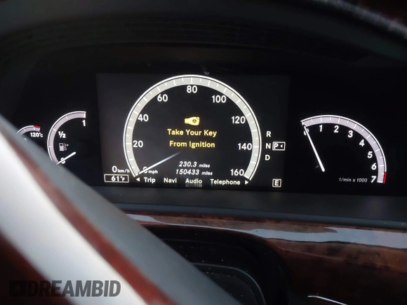 2011 Mercedes-Benz S-Class S 550 with VIN WDDNG7BB2BA361404, listed as a IAAI auction lot 41785003 with 150,433 mi miles. Bid and sale history available at carsss.com. Image 7.