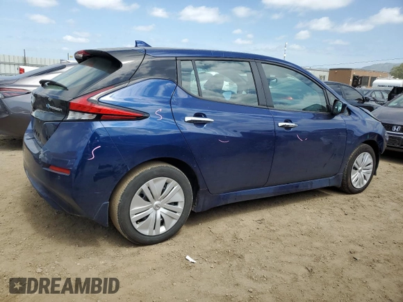2022 Nissan LEAF S with VIN 1N4AZ1BVXNC563805, listed as a Copart auction lot 53060015 with 25,040 mi miles and Salvage Title. Bid and sale history available at DreamBid. Image 3.