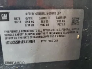 2014 Chevrolet Sonic LT z VIN 1G1JC5SH1E4118997, wystawiony jako Copart lot #70792334 z przebiegiem 166 691 mil mil oraz Szkoda całkowita • Salvage title. Historia ofert i sprzedaży dostępna na DreamBid. Obrazek 12.