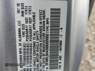 2011 Honda Odyssey EX с VIN 5FNRL5H43BB009900, выставлен на аукционе Copart как лот 57873205 с пробегом 191 740 миль миль и Списание • Salvage title. История ставок и продаж доступна на DreamBid. Изображение 13.