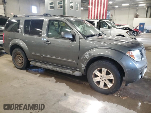 2007 Nissan Pathfinder SE with VIN 5N1AR18W47C604034, listed as a Copart auction lot 44003795 with 214,656 mi miles and Salvage Title. Bid and sale history available at carsss.com. Image 4.