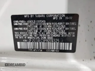2023 Subaru Crosstrek Premium с VIN JF2GTAEC9PH274325, выставлен на аукционе IAAI как лот 42145417 с пробегом 29 312 миль миль и . История ставок и продаж доступна на DreamBid. Изображение 9.