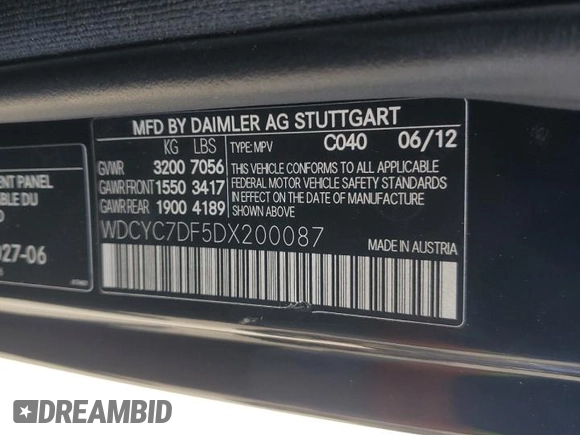 2013 Mercedes-Benz G 63 AMG с VIN WDCYC7DF5DX200087, выставлен на аукционе Copart как лот 62399095 с пробегом 81 229 миль миль и Списание • Salvage title. История ставок и продаж доступна на DreamBid. Изображение 14.