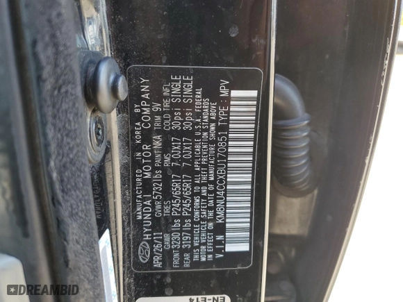 2011 Hyundai Veracruz Limited with VIN KM8NU4CCXBU170851, listed as a Copart auction lot 46948275 with 225,780 mi miles and Clean Title. Bid and sale history available at carsss.com. Image 13.