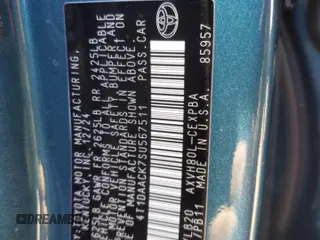 2025 Toyota Camry LE z VIN 4T1DAACK7SU567511, wystawiony jako Copart lot #48159125 z przebiegiem Nie podano mil oraz Szkoda całkowita • Salvage title. Historia ofert i sprzedaży dostępna na DreamBid. Obrazek 13.