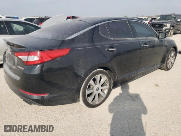 2013 Kia Optima SX with VIN 5XXGR4A65DG229079, listed as a Copart auction lot 46620134 with 154,977 mi miles and Salvage Title. Bid and sale history available at carsss.com. Image 3.