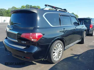 2011 Infiniti QX56 7-passenger with VIN JN8AZ2NF7B9502185, listed as a IAAI auction lot 42633171 with 213,363 mi miles and . Bid and sale history available at DreamBid. Image 4.