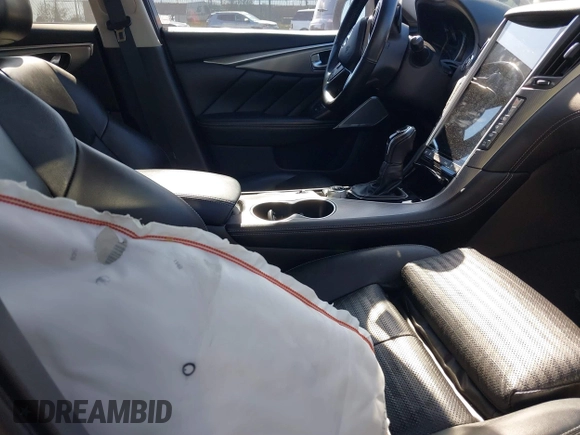 2018 Infiniti Q50 3.0t LUXE with VIN JN1EV7AP1JM355865, listed as a IAAI auction lot 41863684 with 84,336 mi miles. Bid and sale history available at carsss.com. Image 5.