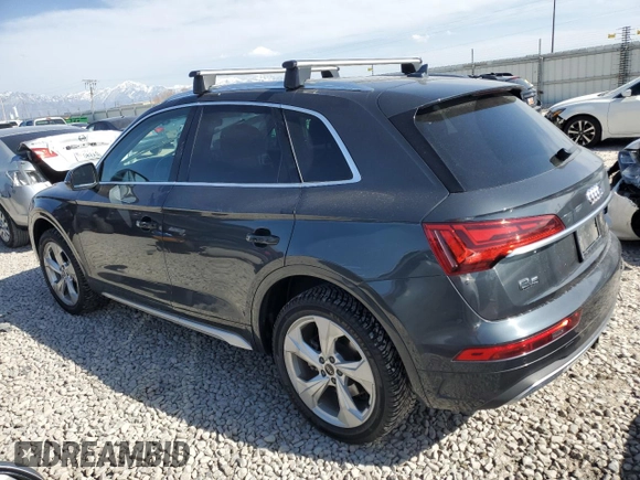2021 Audi Q5 Premium Plus with VIN WA1BAAFY7M2118933, listed as a Copart auction lot 57853415 with 58,112 mi miles and Salvage title. Bid and sale history available at DreamBid. Image 2.
