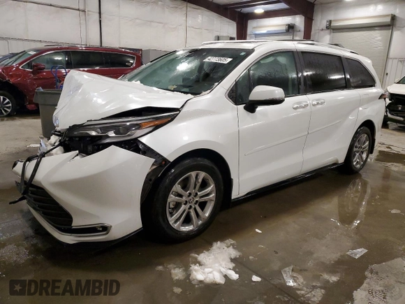 2023 Toyota Sienna Platinum with VIN 5TDESKFC4PS082853, listed as a Copart auction lot 42773605 with 23,693 mi miles and Salvage Title. Bid and sale history available at DreamBid. Image 1.