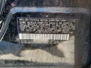 2014 Lexus IS 250 with VIN JTHBF1D25E5019919, listed as a Copart auction lot 58667425 with 154,400 mi miles and Salvage title. Bid and sale history available at DreamBid. Image 12.