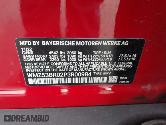 2023 MINI Countryman Cooper S z VIN WMZ53BR02P3R00984, wystawiony jako IAAI lot #42744505 z przebiegiem 27 432 mil mil oraz . Historia ofert i sprzedaży dostępna na DreamBid. Obrazek 9.