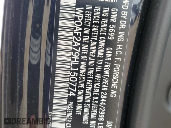 2017 Porsche Panamera Turbo с VIN WP0AF2A79HL150774, выставлен на аукционе Copart как лот 73202514 с пробегом 34 972 миль миль и Списание • Salvage title. История ставок и продаж доступна на DreamBid. Изображение 13.