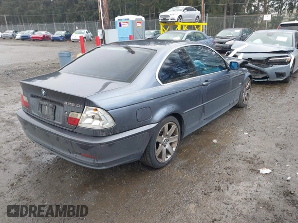 2003 BMW 3 Series 325Ci with VIN WBABN33443PG62055, listed as a IAAI auction lot 41940245 with 1 mi miles. Bid and sale history available at carsss.com. Image 4.