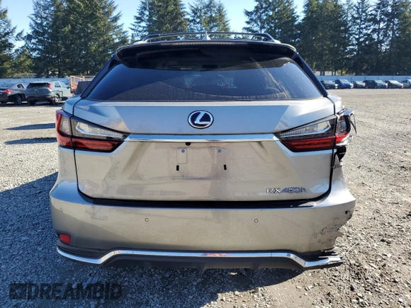 2021 Lexus RX with VIN 2T2HGMDA3MC060984, listed as a Copart auction lot 47040095 with 35,983 mi miles and Salvage Title. Bid and sale history available at carsss.com. Image 6.