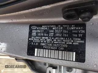 2017 Hyundai Accent SE with VIN KMHCT4AE1HU372999, listed as a IAAI auction lot 41156613 with 111,880 mi miles. Bid and sale history available at carsss.com. Image 9.