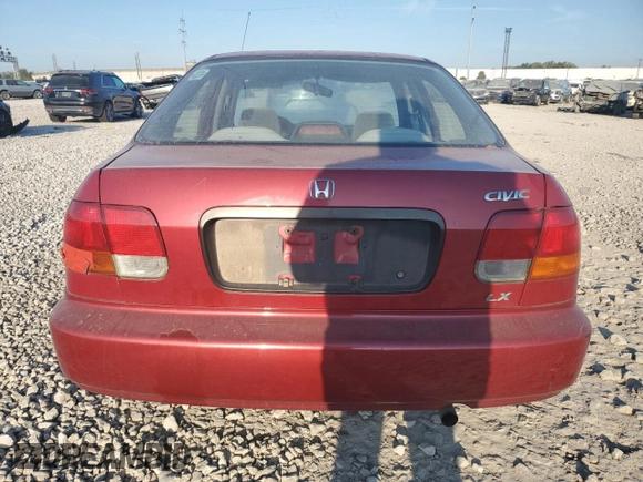 1998 Honda Civic LX with VIN 1HGEJ6673WL025977, listed as a Copart auction lot 71440864 with 157,780 mi miles and Salvage Title. Bid and sale history available at carsss.com. Image 6.