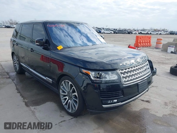 2016 Land Rover Range Rover Supercharged with VIN SALGS3EF6GA290717, listed as a IAAI auction lot 41165484 with 117,221 mi miles. Bid and sale history available at carsss.com. Image 1.